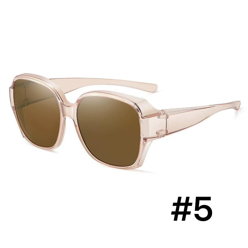 Fit-Over Sunglasses for Prescription Glasses with Polarized Lenses & UV Protection for Men & Women | Lightweight Wraparound Over-Glasses Eye | Thomler