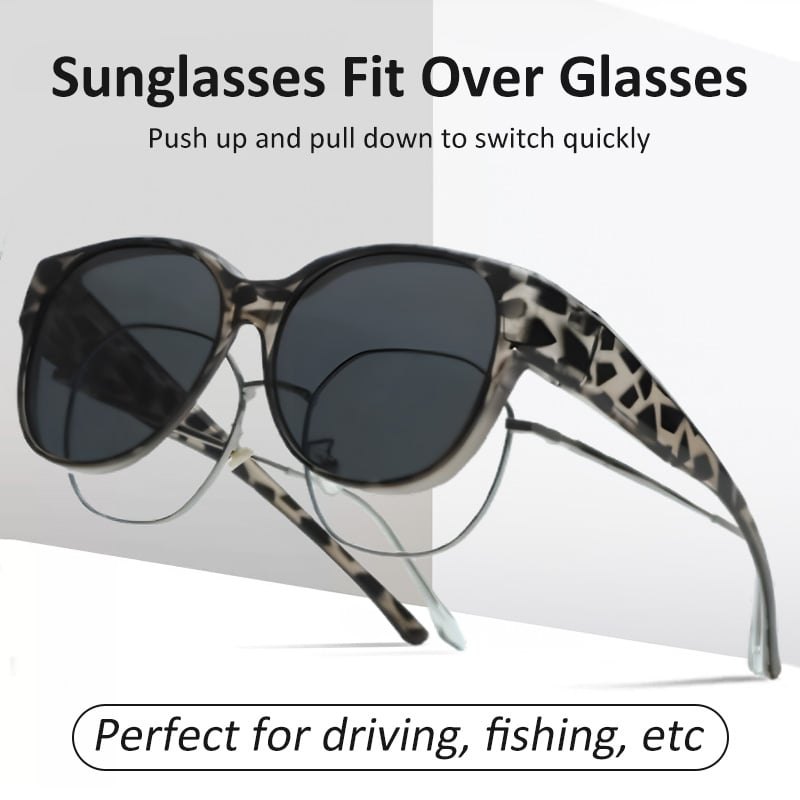 Fit-Over Sunglasses for Prescription Glasses with Polarized Lenses & UV Protection for Men & Women | Lightweight Wraparound Over-Glasses Eye | Thomler
