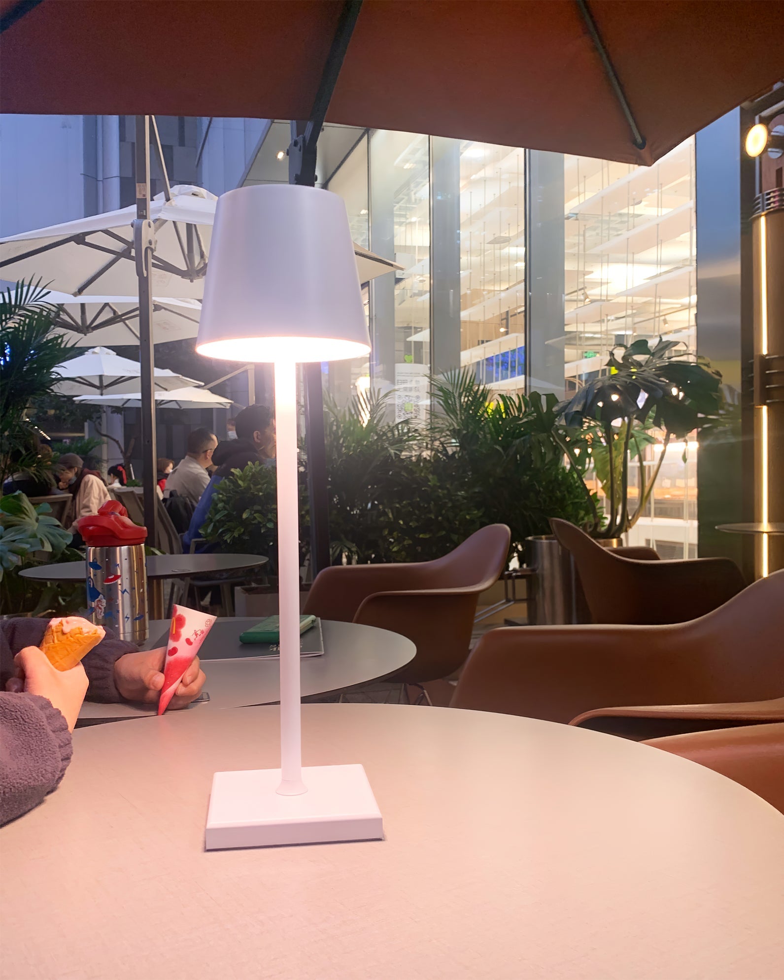 Table Lamp Metal 15 in Portable Indoor Outdoor LED Accent Light Dimmable USB Rechargeable Touch Control | Thomler