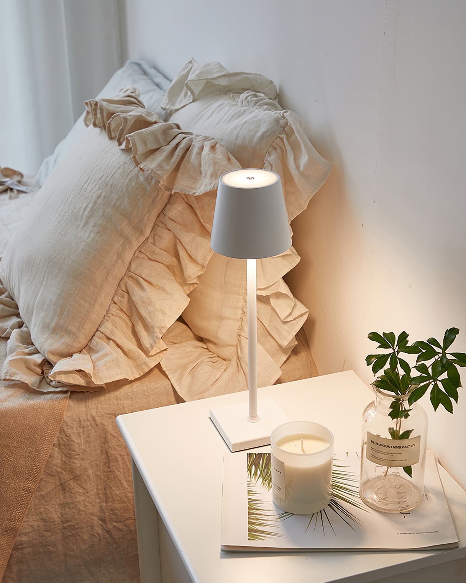 Table Lamp Metal 15 in Portable Indoor Outdoor LED Accent Light Dimmable USB Rechargeable Touch Control | Thomler