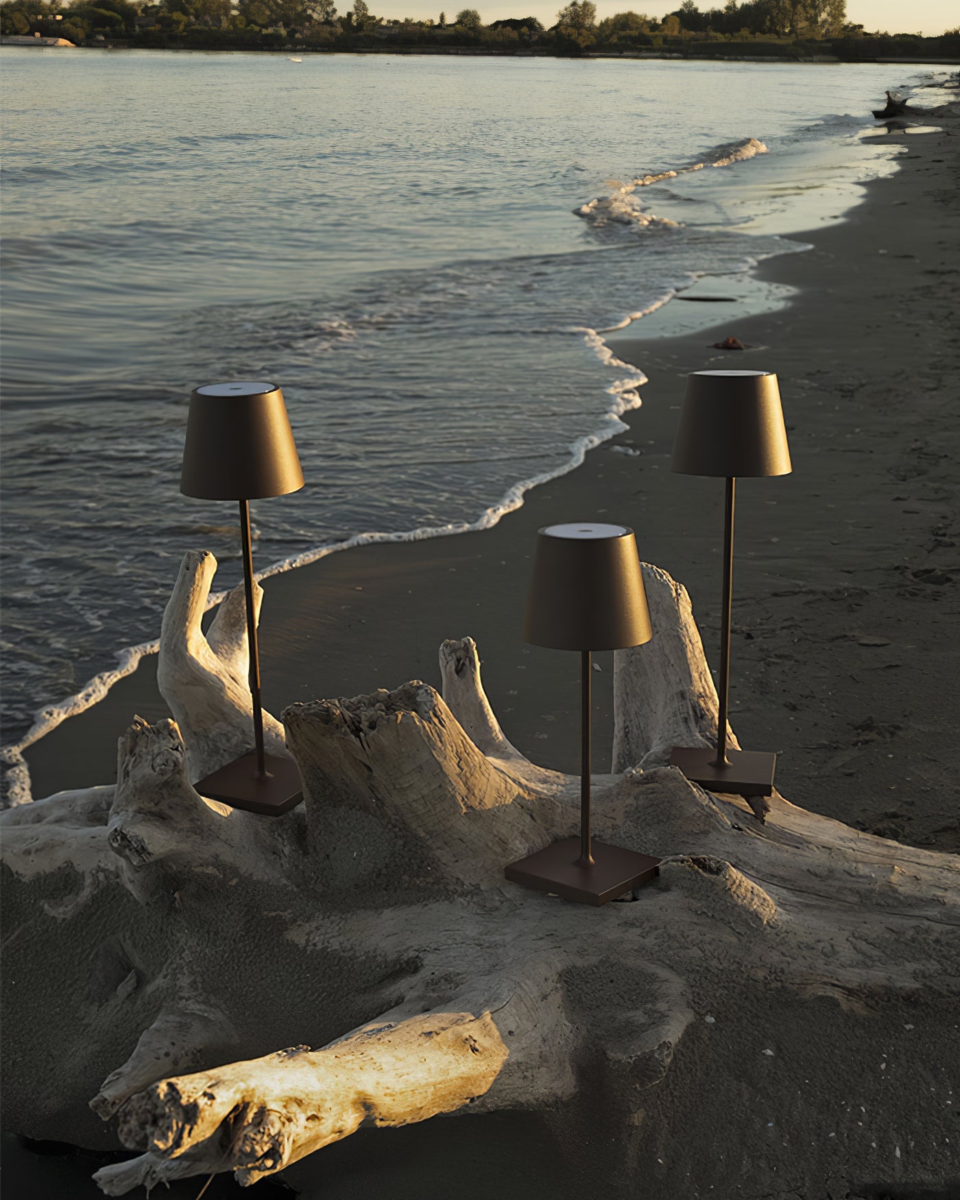 Table Lamp Metal 15 in Portable Indoor Outdoor LED Accent Light Dimmable USB Rechargeable Touch Control | Thomler
