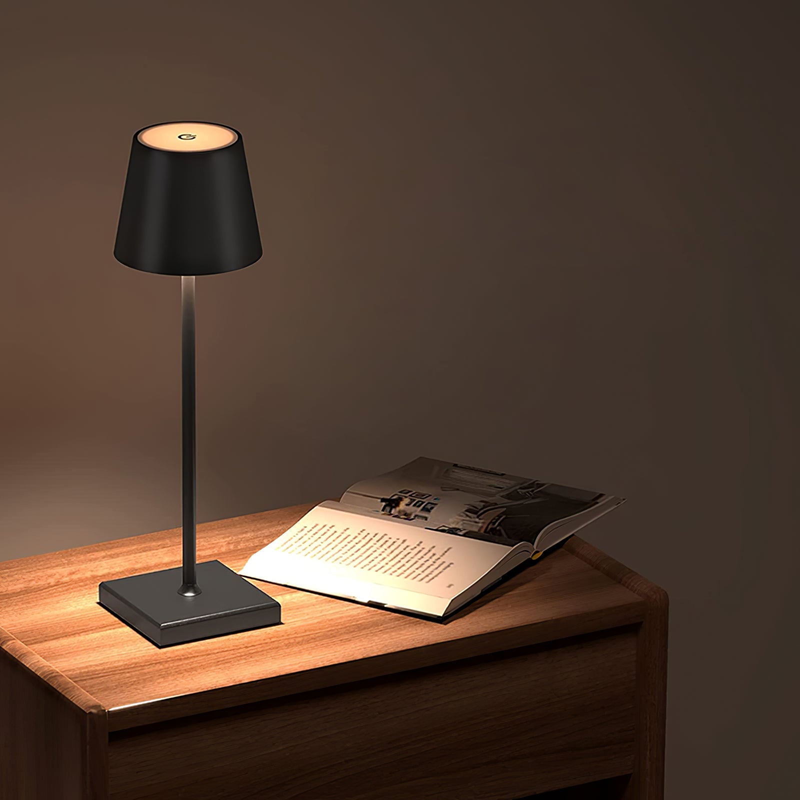 Table Lamp Metal 15 in Portable Indoor Outdoor LED Accent Light Dimmable USB Rechargeable Touch Control | Thomler