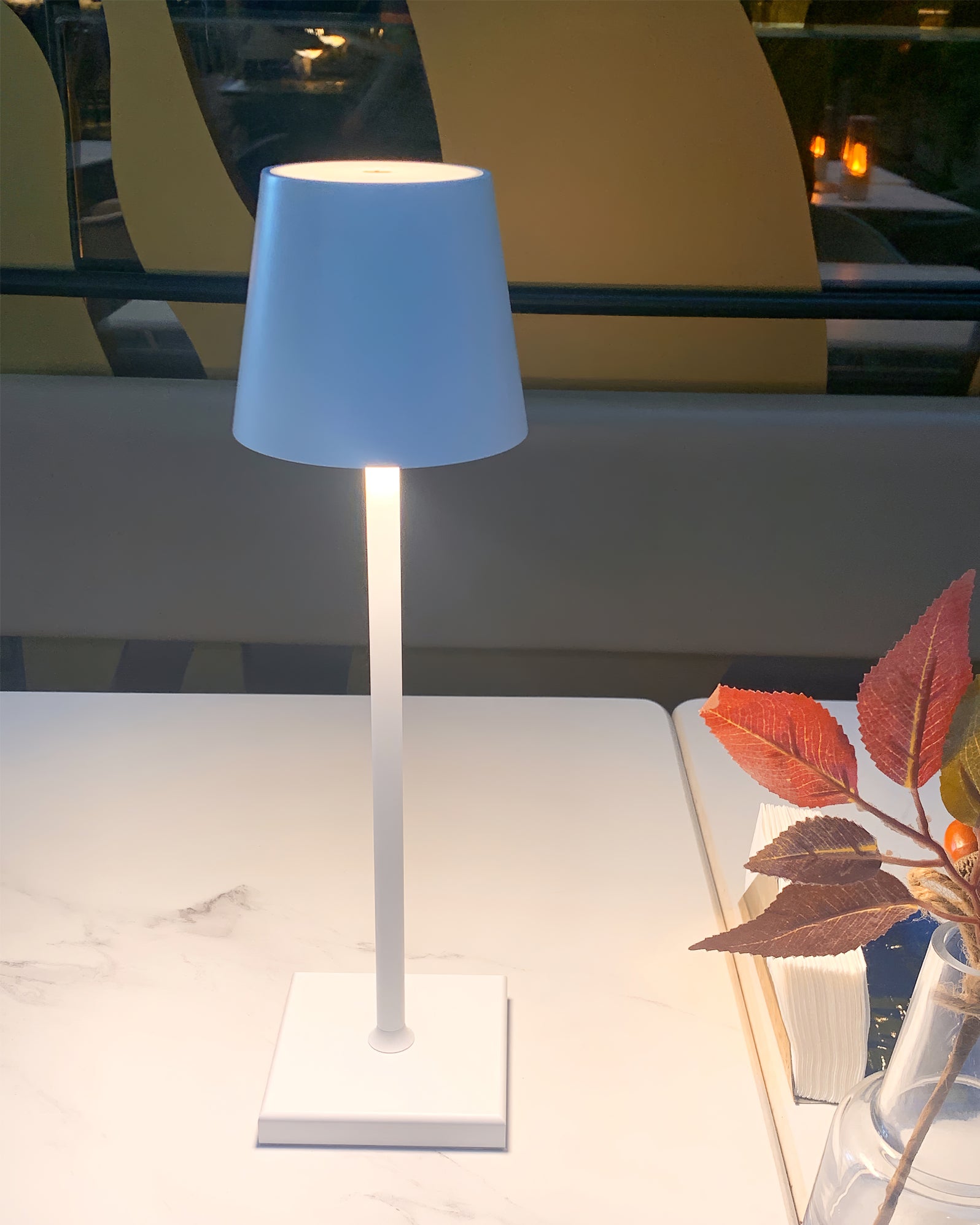 Table Lamp Metal 15 in Portable Indoor Outdoor LED Accent Light Dimmable USB Rechargeable Touch Control | Thomler
