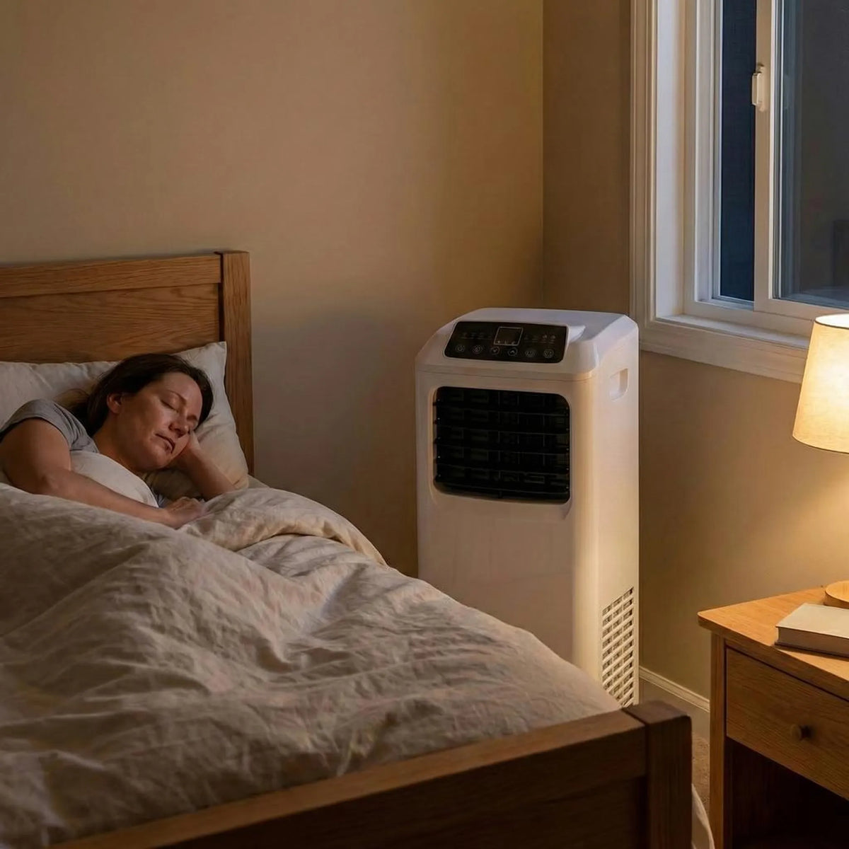 Portable Air Conditioner 9000 BTU with Dehumidifier Function Remote Included 250 Sq Ft Coverage Rolling AC Unit for Bedroom Office Dorm | Thomler
