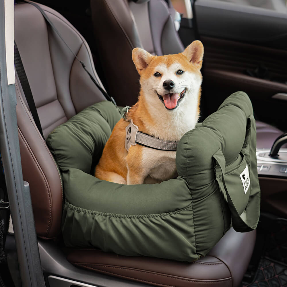 Dog Car Seat Booster Bed for Large Pets – Portable Travel Carrier with Shoulder Strap, Washable Cotton Cushion for SUV Truck Sedan – Safe | Thomler