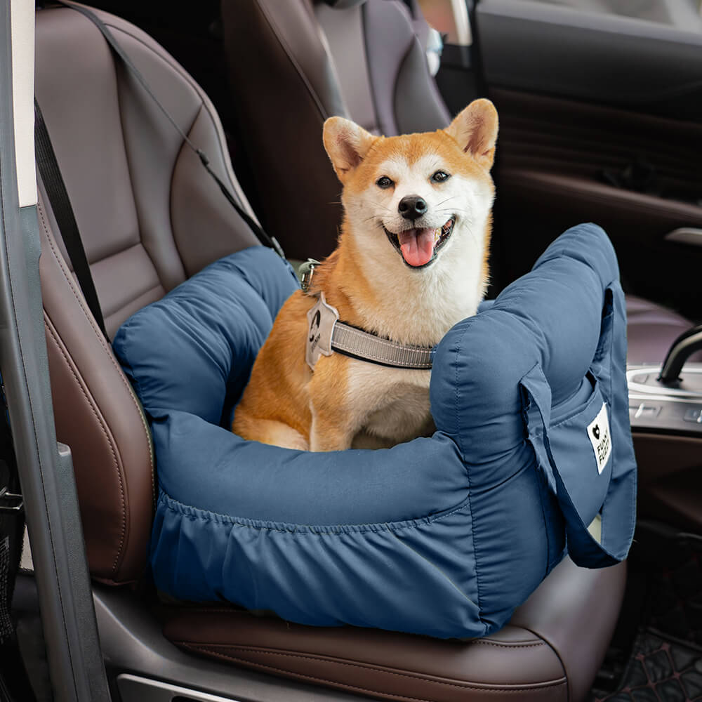 Dog Car Seat Booster Bed for Large Pets – Portable Travel Carrier with Shoulder Strap, Washable Cotton Cushion for SUV Truck Sedan – Safe | Thomler