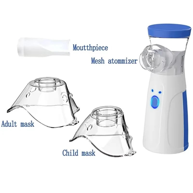 Handheld Mesh Respiratory Inhaler – USB-Rechargeable Compact Mist Machine for Adults & Kids | Quiet Cordless Design for Easy Breathing | Thomler