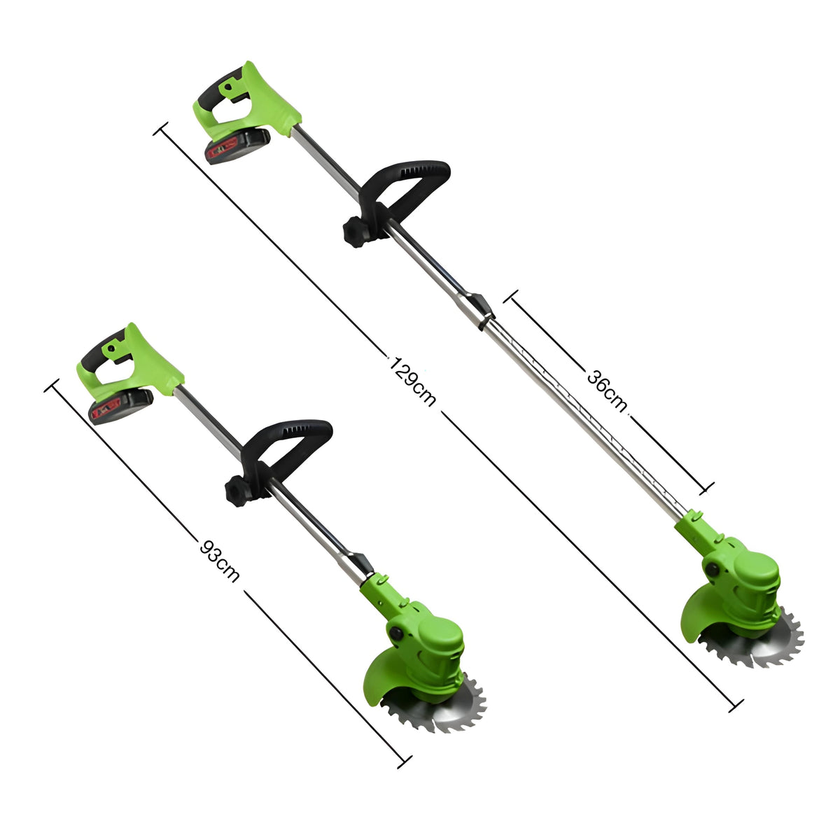 Rechargeable Lawn Edger 24V 18000 RPM Metal Blade Yard Tool Telescoping Handle for Sidewalks & Pathways Red Green Available | Thomler