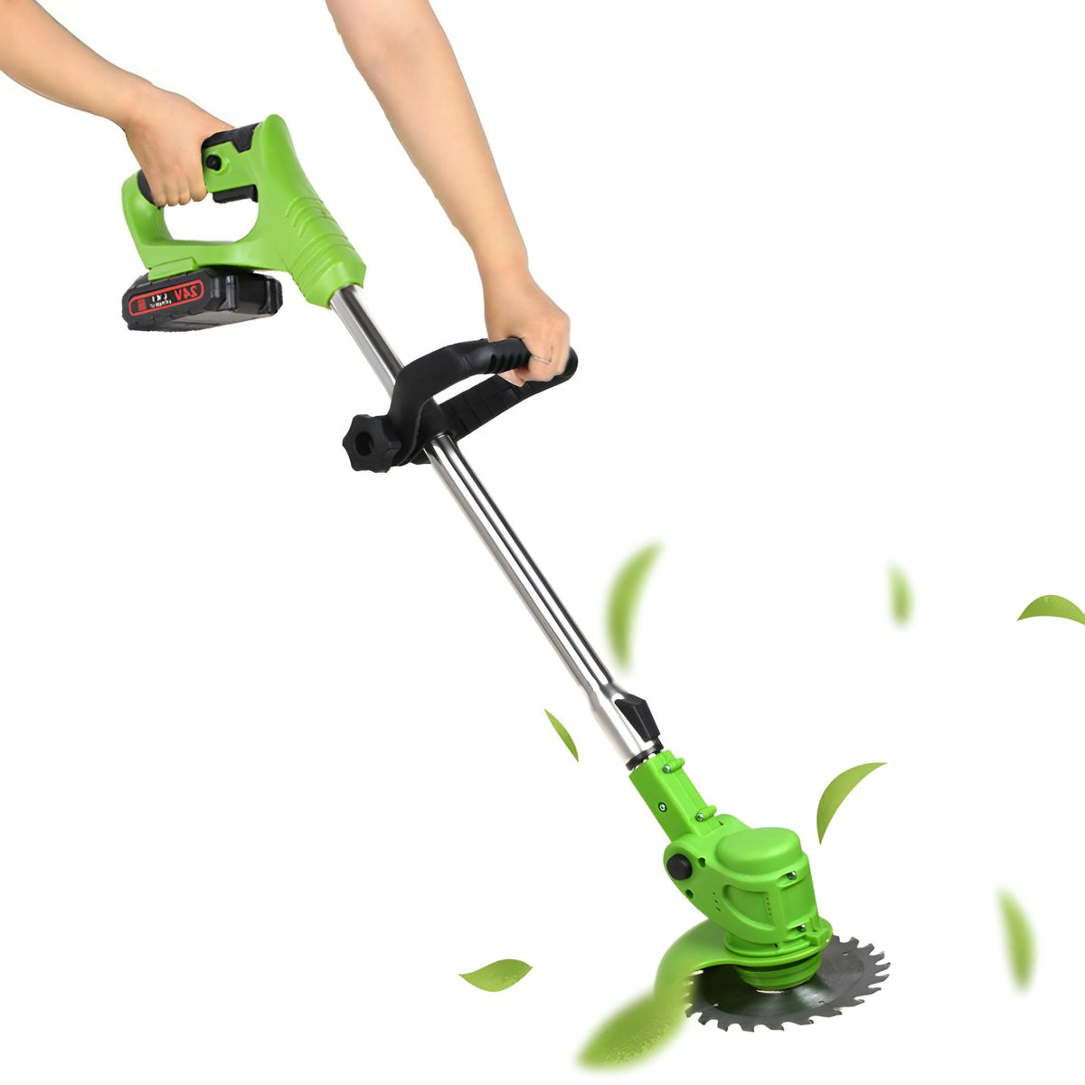 Rechargeable Lawn Edger 24V 18000 RPM Metal Blade Yard Tool Telescoping Handle for Sidewalks & Pathways Red Green Available | Thomler