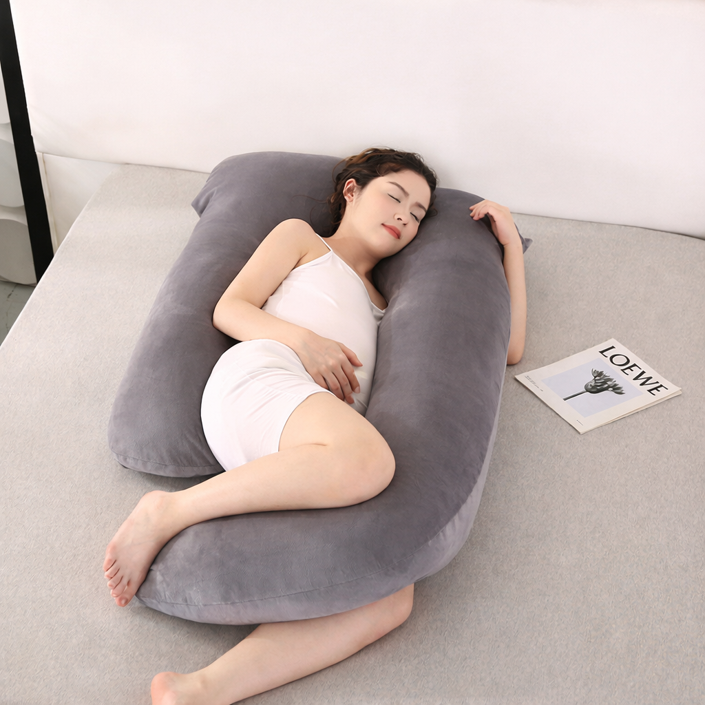 Maternity Support Cushion Full-Body U-Shaped Sleep Pillow for Pregnancy Nursing Lounging Back Hip Belly Leg Relief Washable Cover | Thomler