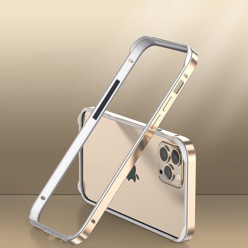 Aluminum iPhone Bumper Case – Raised Corner Guard, Wireless Charging Compatible, Precision Button Cutouts for 17/16/15 Series | Thomler