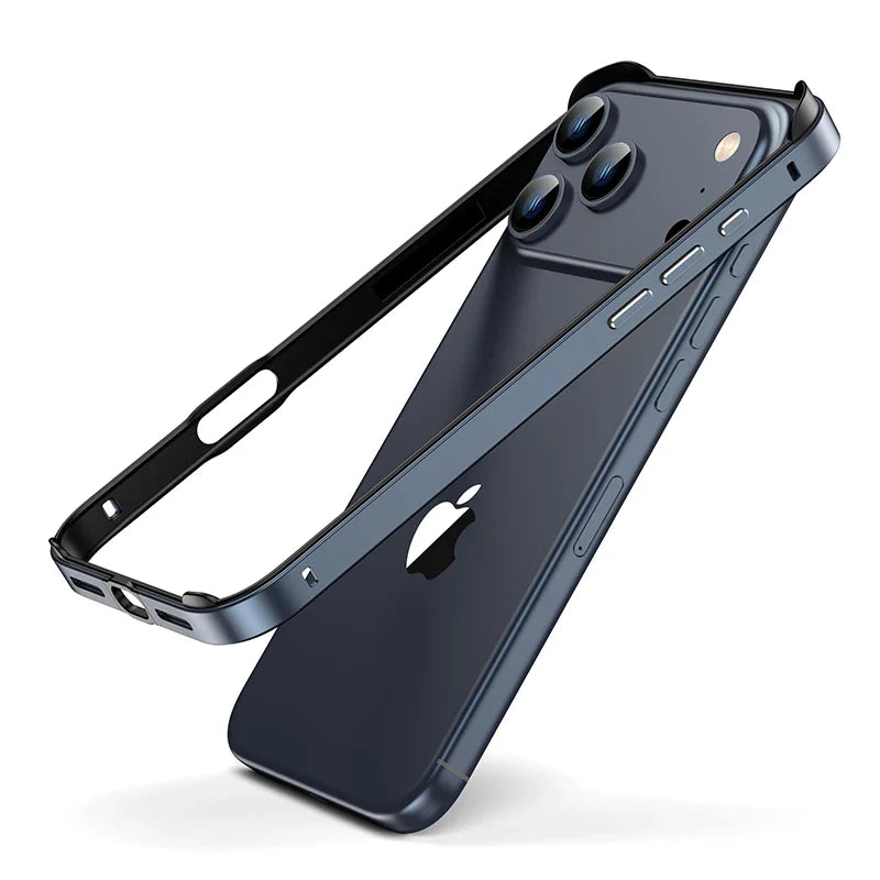 Aluminum iPhone Bumper Case – Raised Corner Guard, Wireless Charging Compatible, Precision Button Cutouts for 17/16/15 Series | Thomler