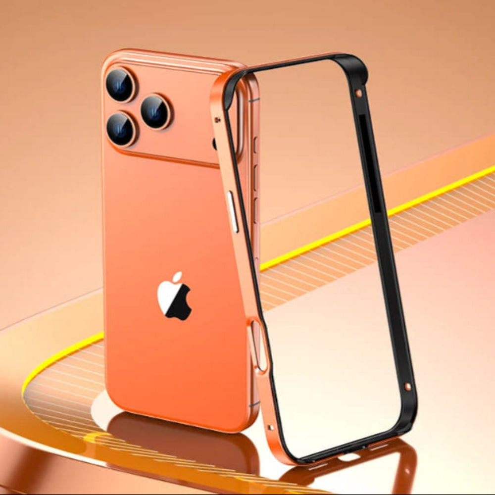 Aluminum iPhone Bumper Case – Raised Corner Guard, Wireless Charging Compatible, Precision Button Cutouts for 17/16/15 Series | Thomler