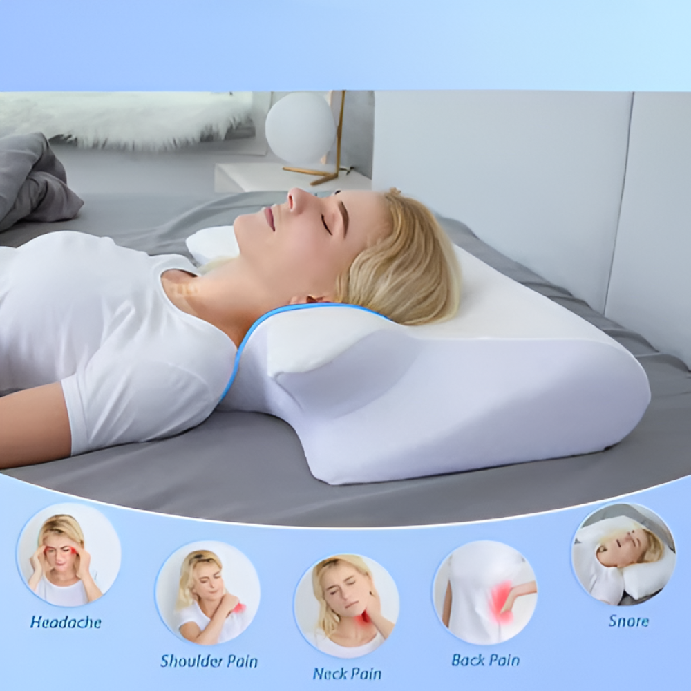Memory Foam Cervical Support Pillow for Neck & Spine Alignment – Ergonomic Sleep Pillow for Back, Side & Stomach Sleepers | Thomler