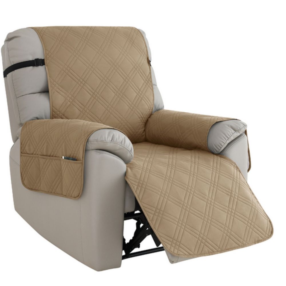 Recliner Chair Cover Waterproof Quilted Throw Protector with Side Pocket Non-Slip Furniture Slipcover for Living Room Sofa Shield | Thomler