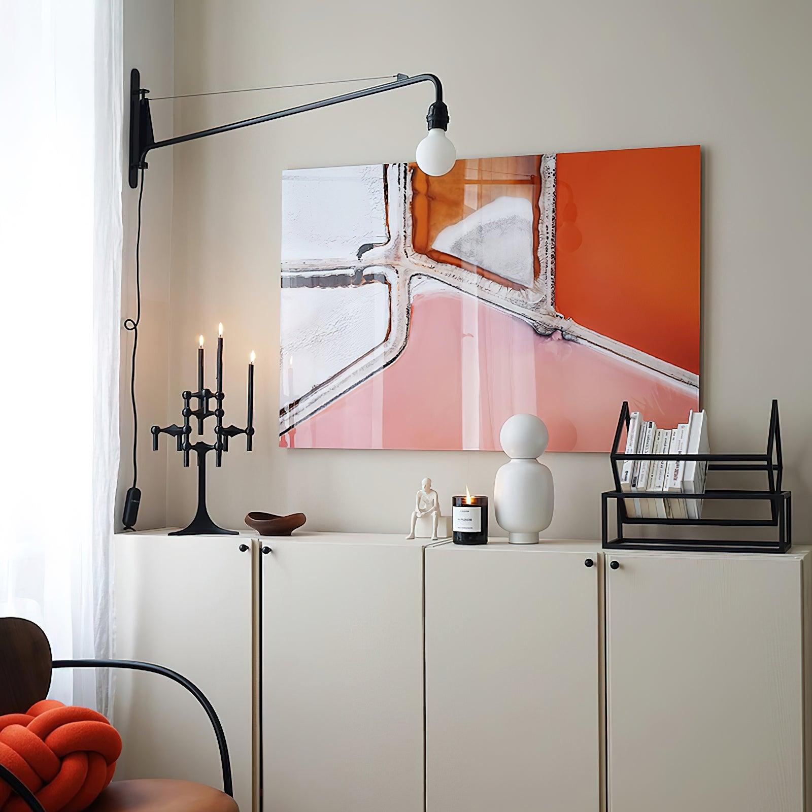 Wall Lamp Iron 43.3 in Adjustable Minimalist Living Room Office Coffee Shop Lighting | Thomler