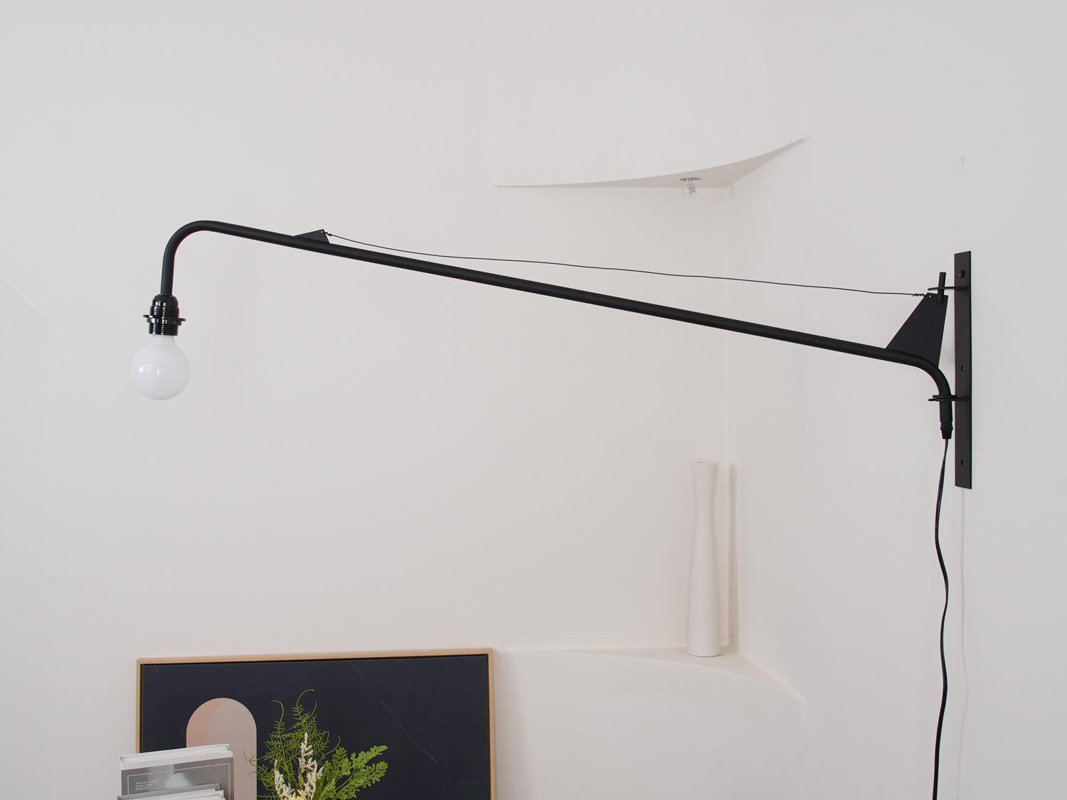 Wall Lamp Iron 43.3 in Adjustable Minimalist Living Room Office Coffee Shop Lighting | Thomler