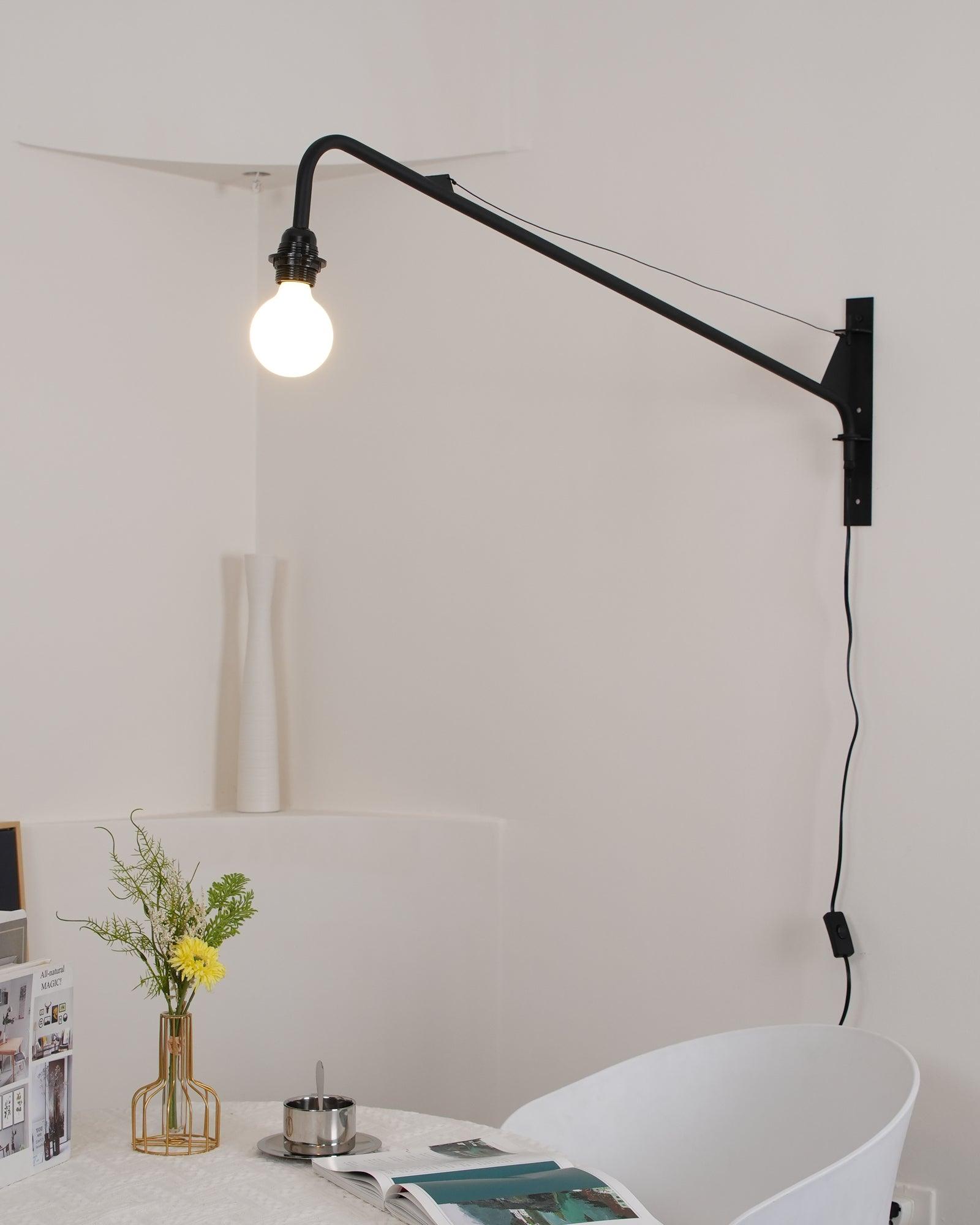 Wall Lamp Iron 43.3 in Adjustable Minimalist Living Room Office Coffee Shop Lighting | Thomler