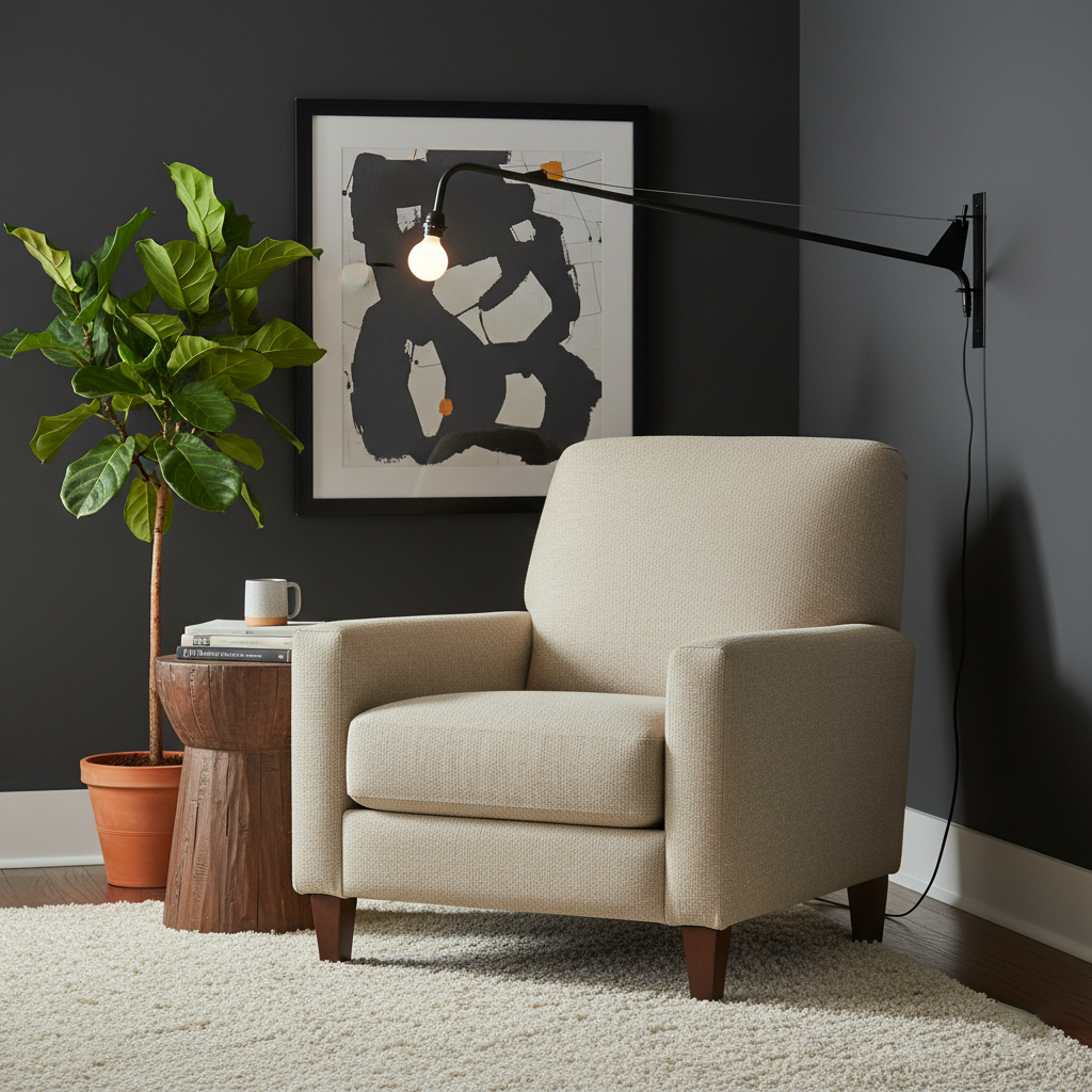 Wall Lamp Iron 43.3 in Adjustable Minimalist Living Room Office Coffee Shop Lighting | Thomler