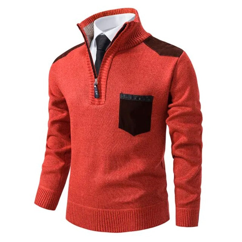 Men's Premium Cashmere Half-Zip Sweater – Soft Knit Winter Pullover with Stand Collar for Business Casual & Weekend Layering | Thomler