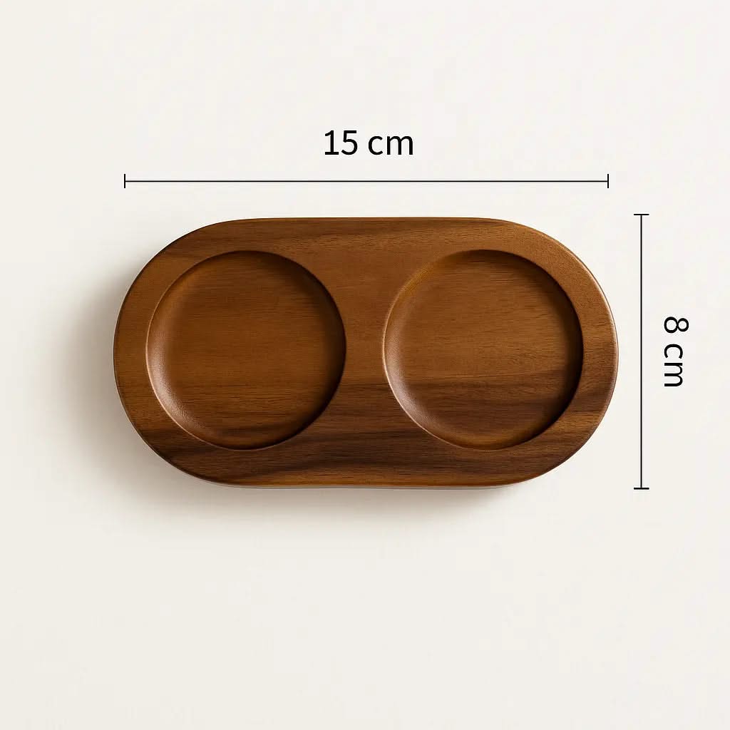 Dual Mill Condiment Grinder Stand with Wooden Finish for Countertop Storage & Fresh Spice Dispensing | Thomler
