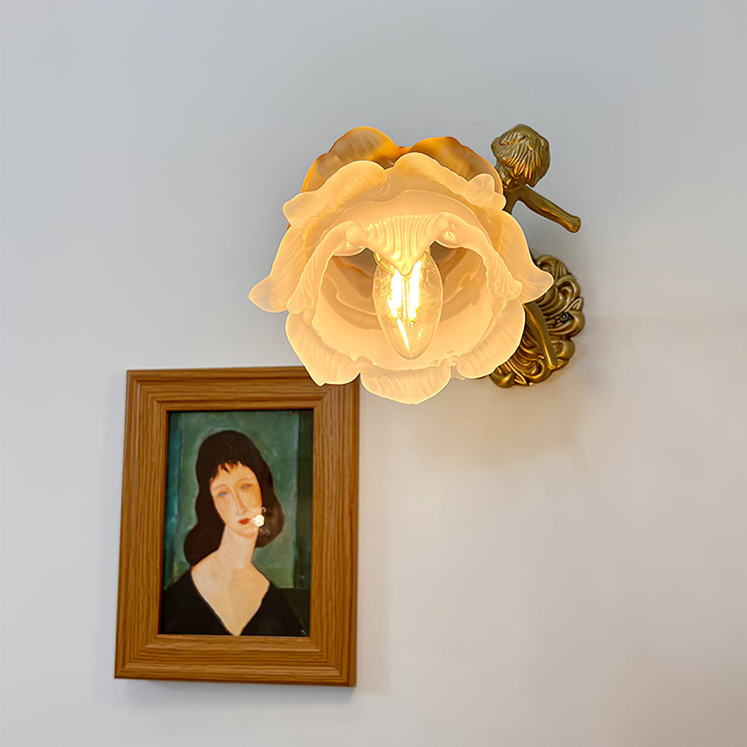 Wall Lamp Glass 11.8 in Matte White Indoor Decorative Lighting LED E14 Compatible With Wall Switch | Thomler