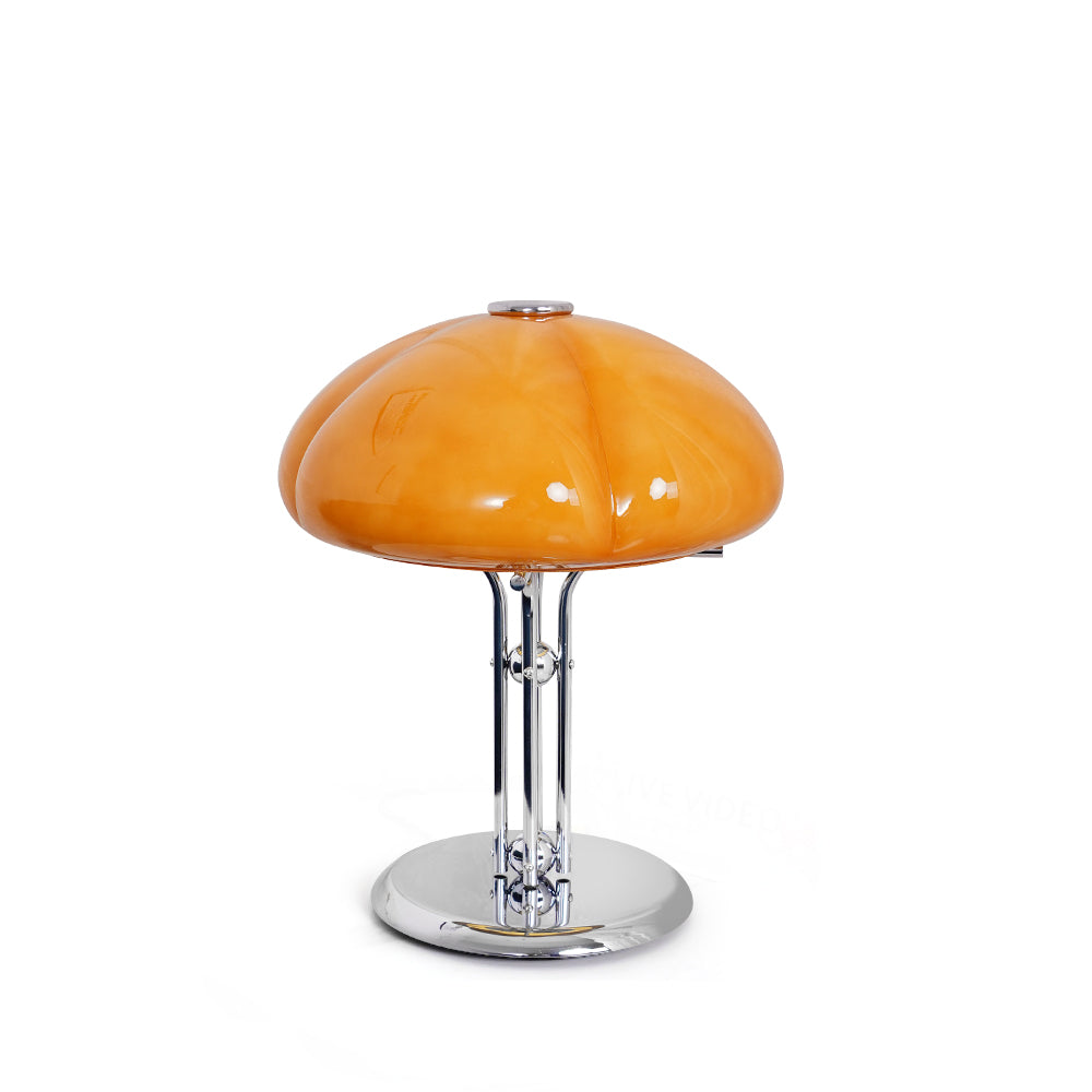 Table Lamp Glass 11.8 in Orange Indoor LED Push Button Switch Ambient Lighting Decorative Accent | Thomler