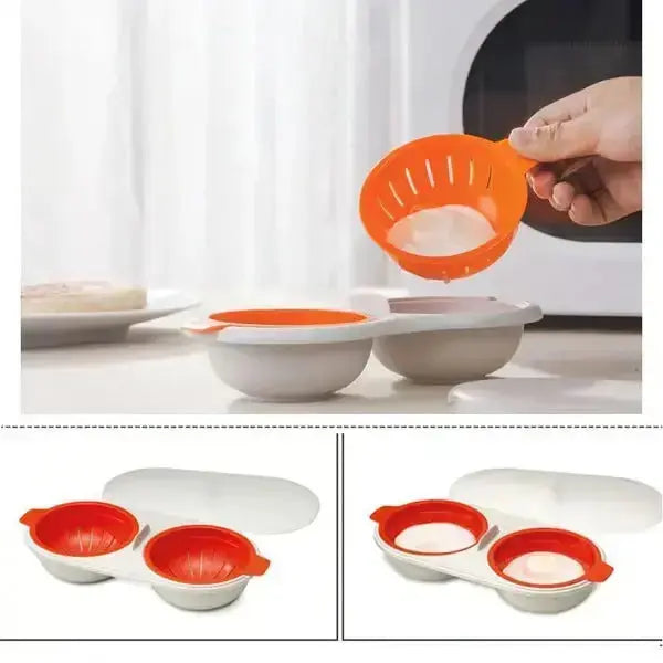 Microwave Egg Cooker Poacher for Quick Breakfast, Portable Silicone Egg Steamer Pod for Hard Boiled Soft Cooked Eggs at Home Work Travel | Thomler