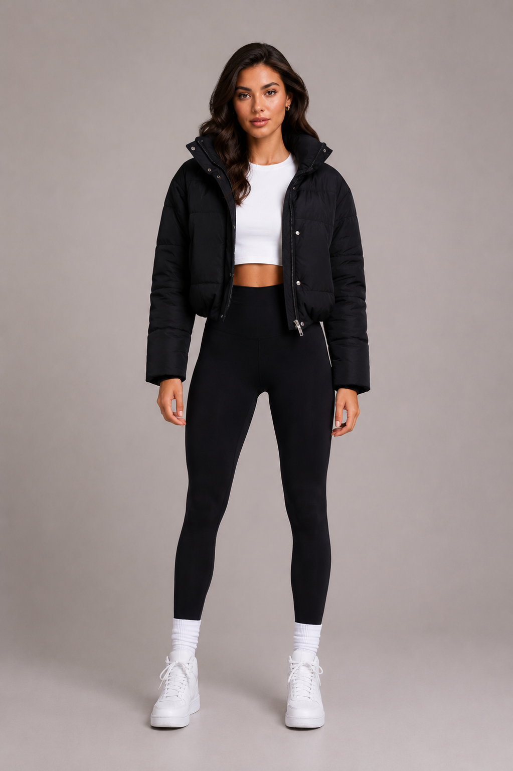 Women's Insulated Bomber Jacket with Attached Hood – Zip-Front Short Coat for Cold Weather | Thomler