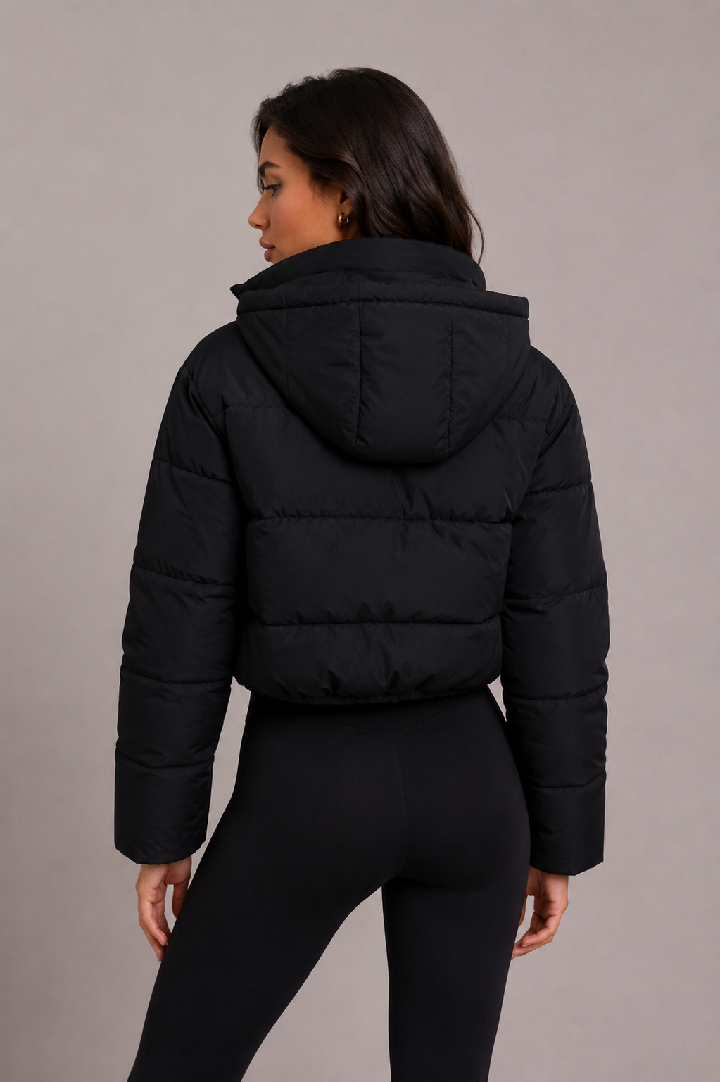 Women's Insulated Bomber Jacket with Attached Hood – Zip-Front Short Coat for Cold Weather | Thomler