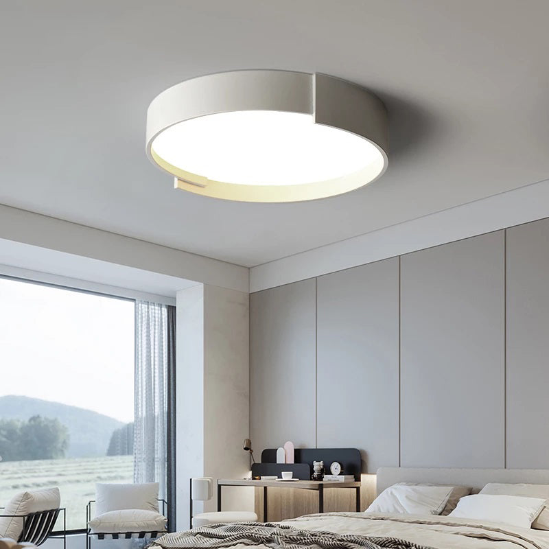 Contemporary Dual-Ring Flush Mount LED Ceiling Fixture for Dining Room & Entryway | Thomler