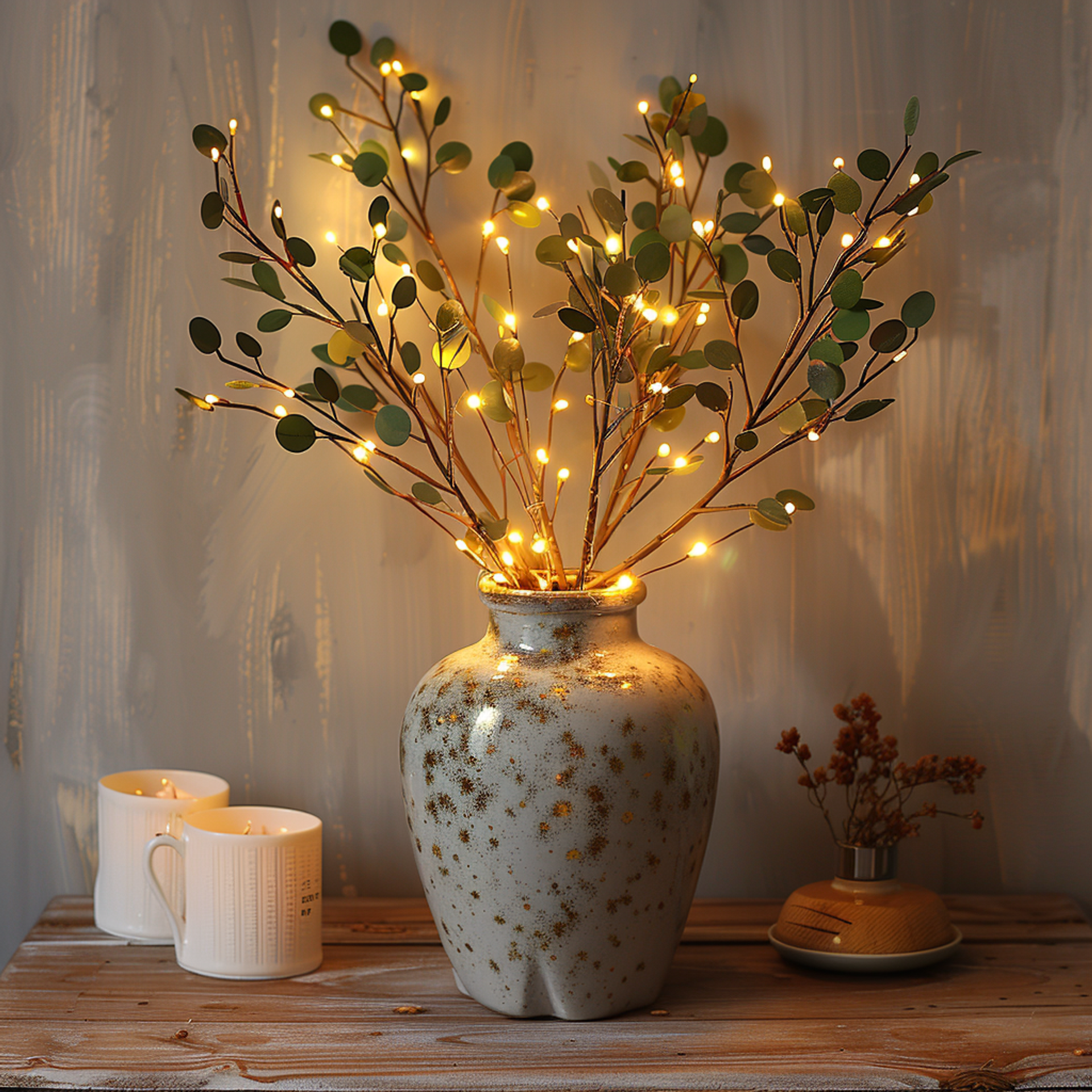 Battery Powered LED Twig Branch Light String with 120 Warm White Micro Lights for Vases, Centerpieces, and Home Decor Accents | Thomler
