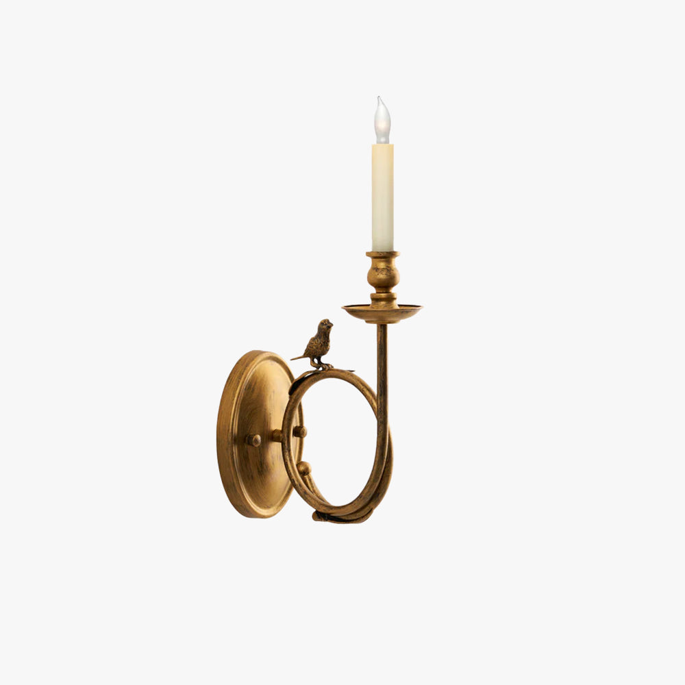 Wall Lamp Metal Bird Design 15.7 in Bedroom Decorative Ambient Lighting Fixture Art Accent | Thomler