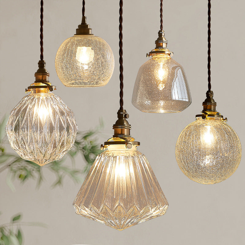 Pendant Light Crystal Glass 15.0 cm Scandinavian Dining Room Kitchen Island Hanging Ceiling Lamp E27 Retro Living Room | Thomler