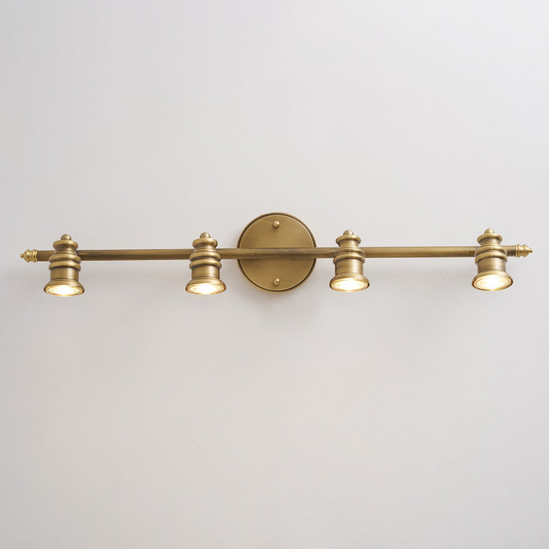 Adjustable Brass Track Wall Light – Multi-Spot Indoor Sconce for Picture Gallery, Kitchen Counter & Bath | Thomler