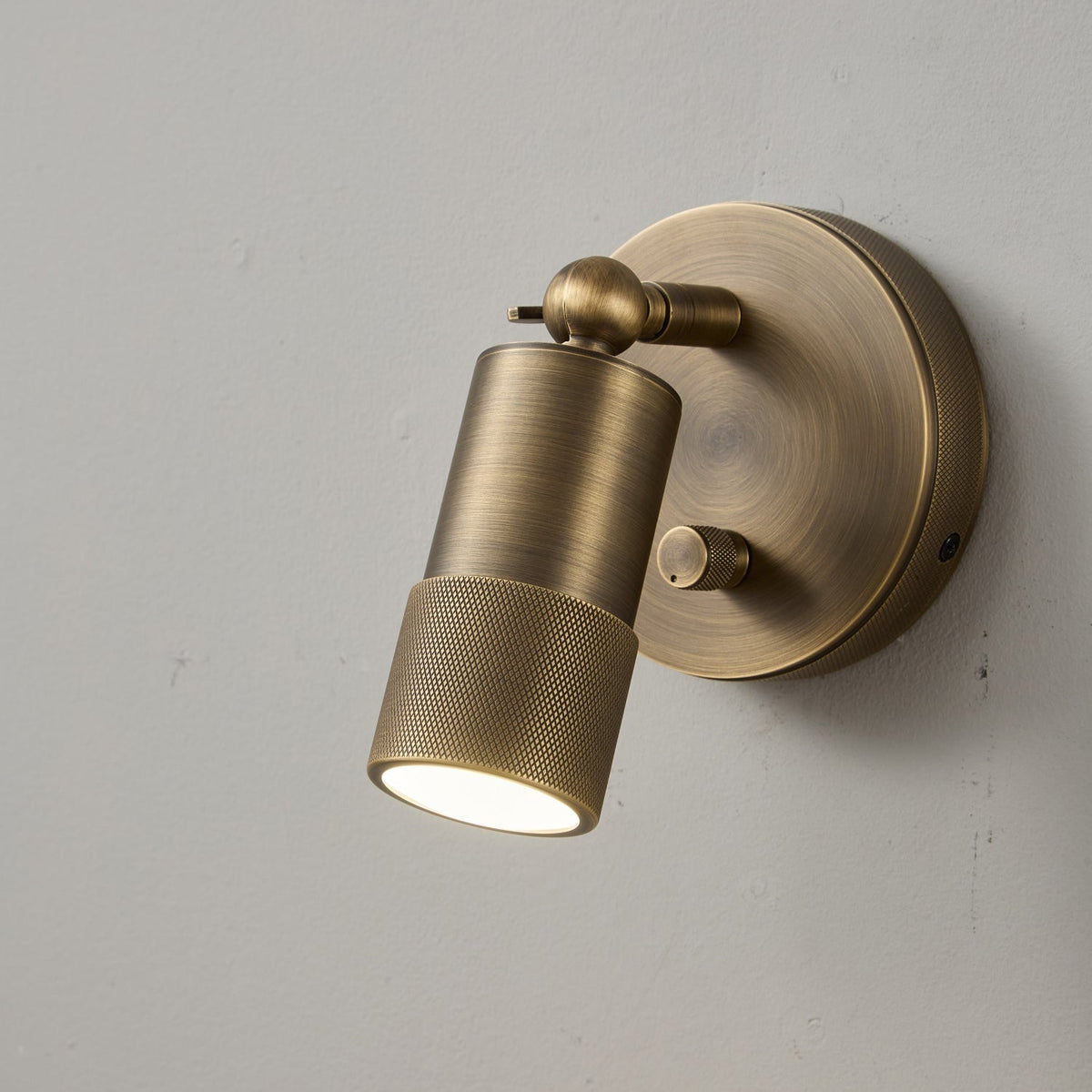 Integrated LED Brass Wall Light Fixture for Hallway Living Room Bedroom Entryway | Modern Industrial Hardwired Sconce with Warm 4500K | Thomler