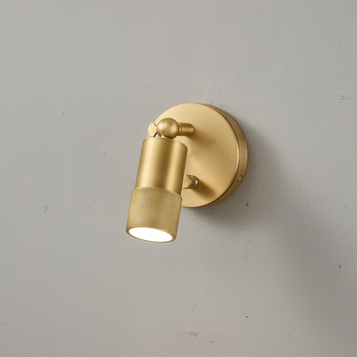 Integrated LED Brass Wall Light Fixture for Hallway Living Room Bedroom Entryway | Modern Industrial Hardwired Sconce with Warm 4500K | Thomler