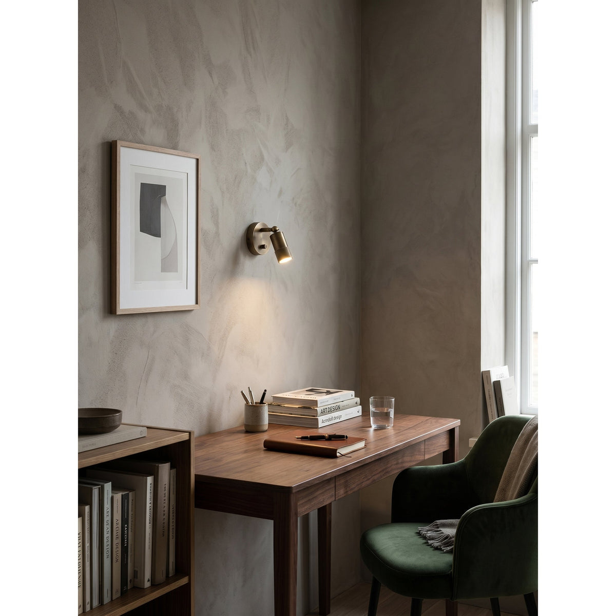 Integrated LED Brass Wall Light Fixture for Hallway Living Room Bedroom Entryway | Modern Industrial Hardwired Sconce with Warm 4500K | Thomler