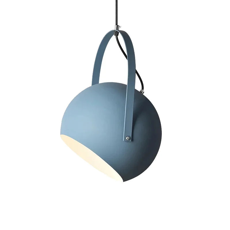 Pendant Light Metal Adjustable 9.8 in Rotating Haze Blue Dining Room Living Room Lighting | Thomler