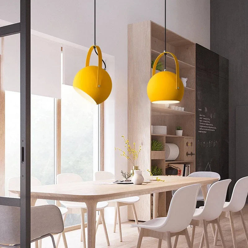 Pendant Light Metal Adjustable 9.8 in Rotating Haze Blue Dining Room Living Room Lighting | Thomler