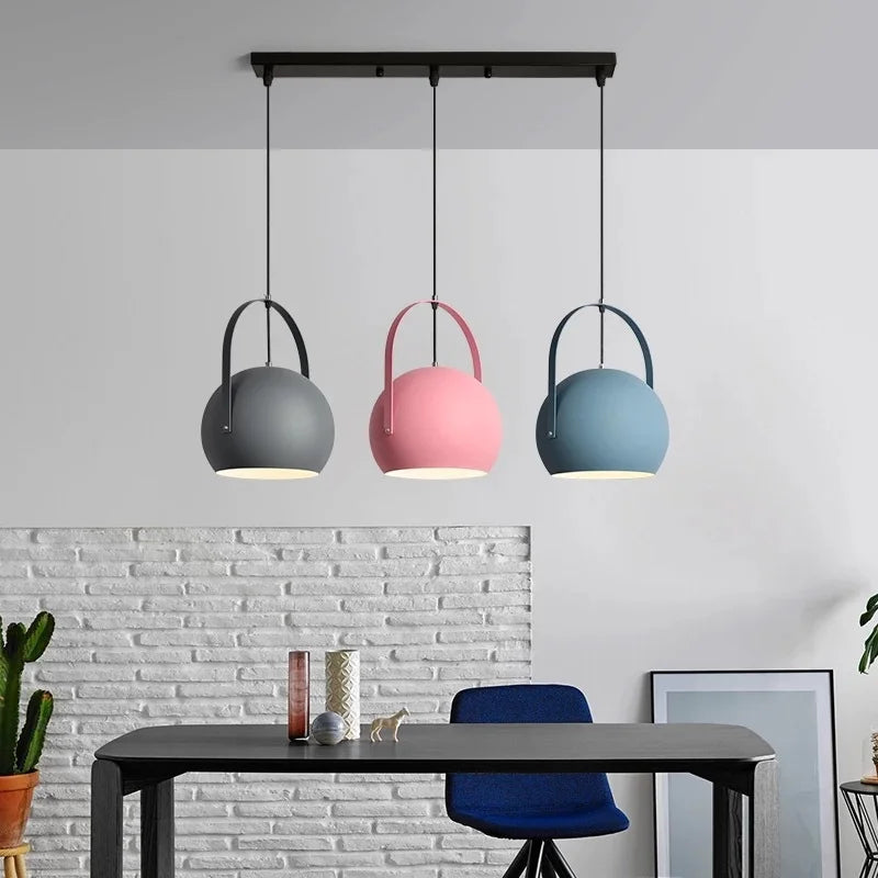 Pendant Light Metal Adjustable 9.8 in Rotating Haze Blue Dining Room Living Room Lighting | Thomler
