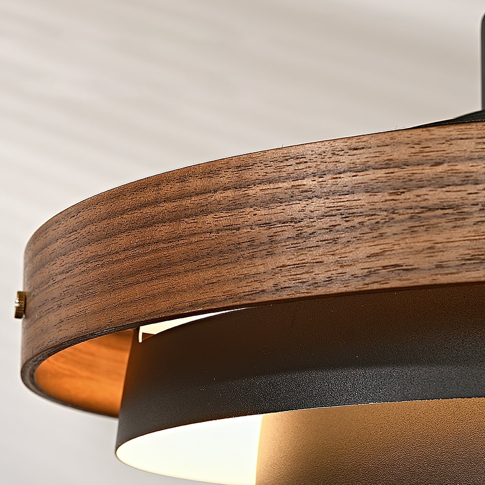Pendant Light Metal Wood 15.7 in Adjustable Dining Room Kitchen Island Hanging Lamp Black Walnut White | Thomler