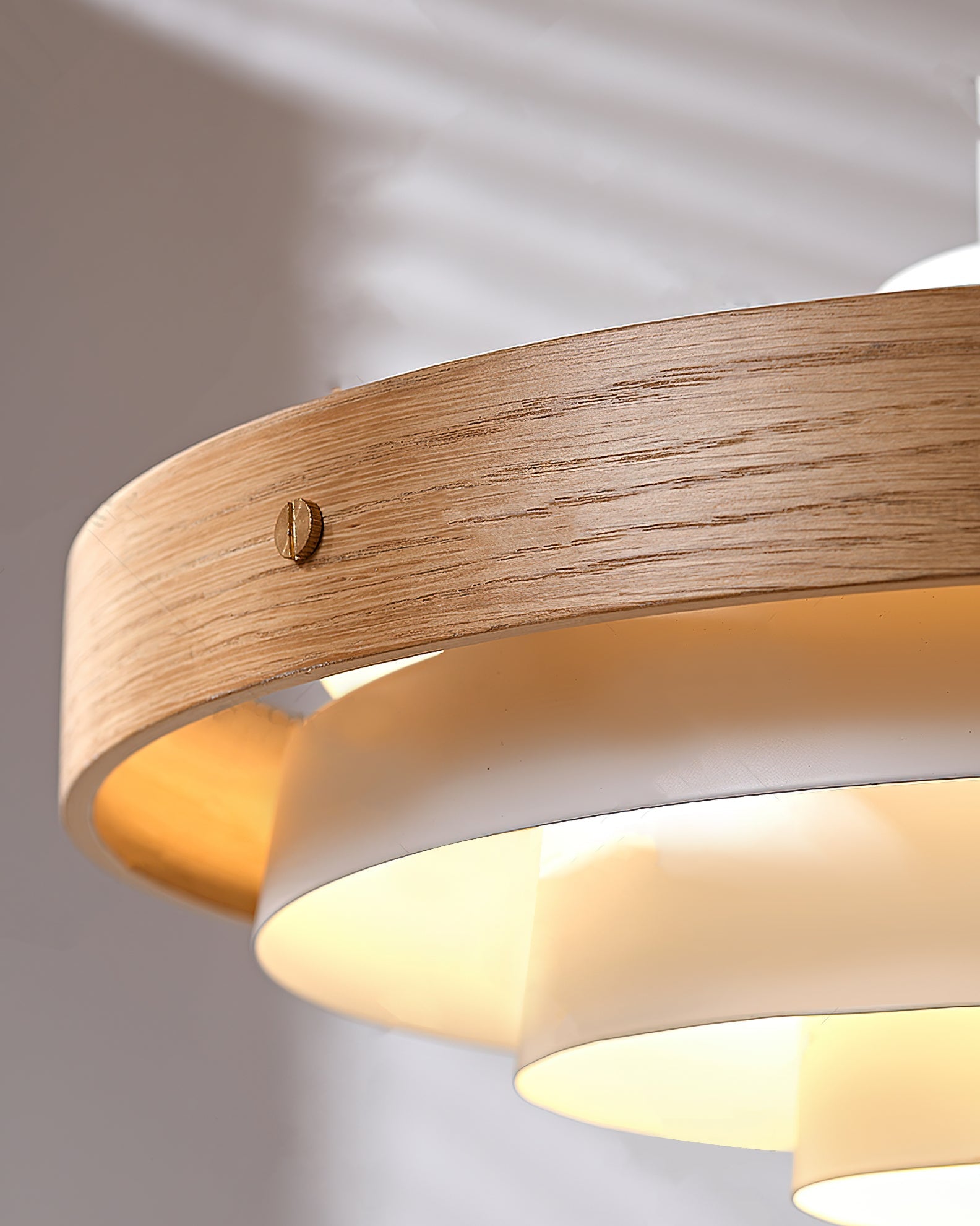 Pendant Light Metal Wood 15.7 in Adjustable Dining Room Kitchen Island Hanging Lamp Black Walnut White | Thomler