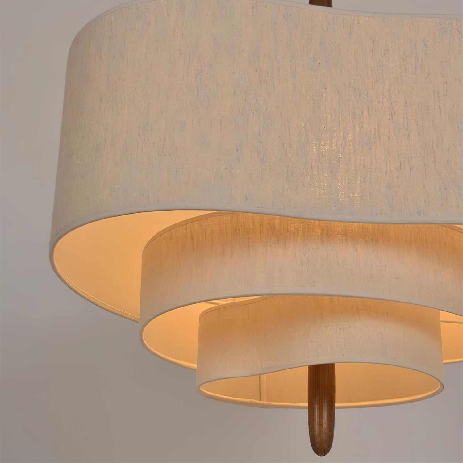 Pendant Light Fabric 17.7 in 3-Head Walnut Dining Room Ceiling Lamp Adjustable Height Modern Lighting Fixture | Thomler