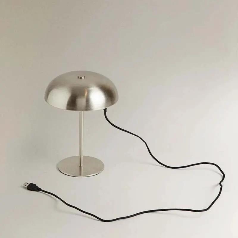 Rechargeable Cordless LED Table Lamp with Touch Dimming & Adjustable Height – Mushroom Design | Thomler