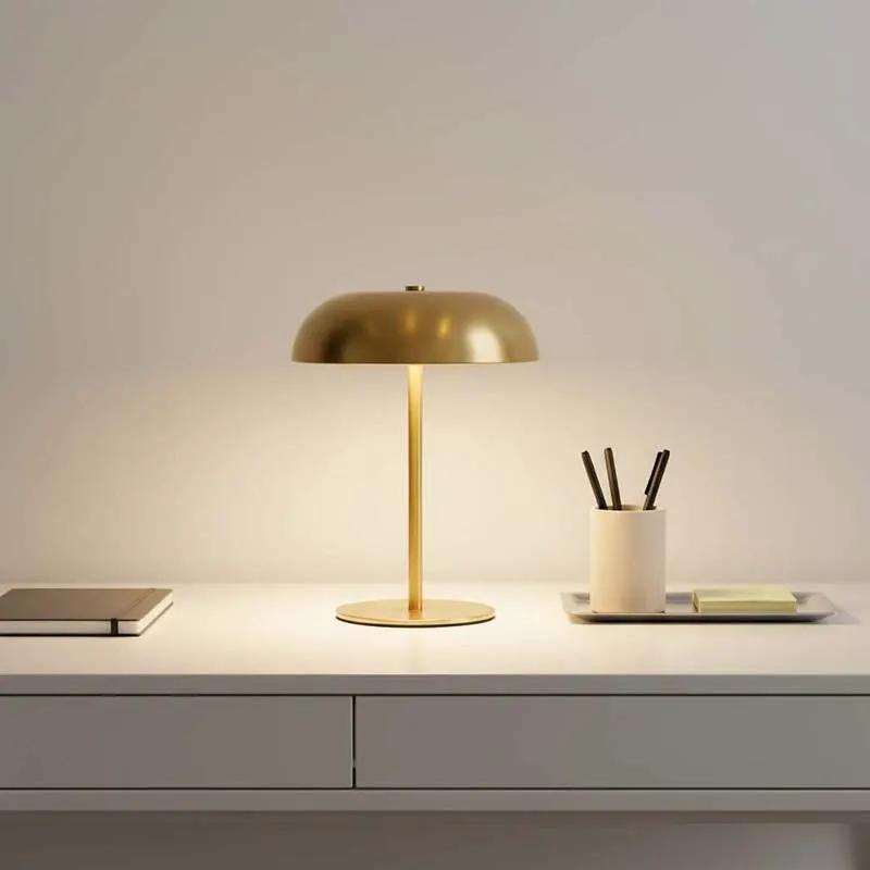 Rechargeable Cordless LED Table Lamp with Touch Dimming & Adjustable Height – Mushroom Design | Thomler