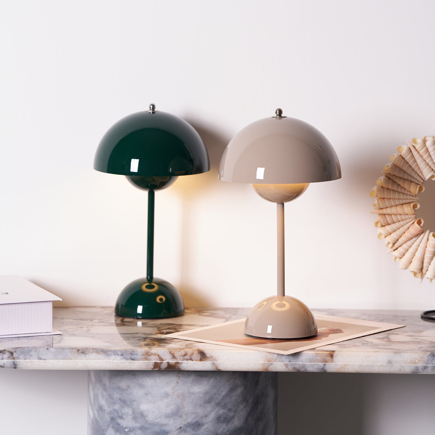 Desk Lamp Metal 6.3 in Rechargeable Tri-Color Small Table Light | Thomler