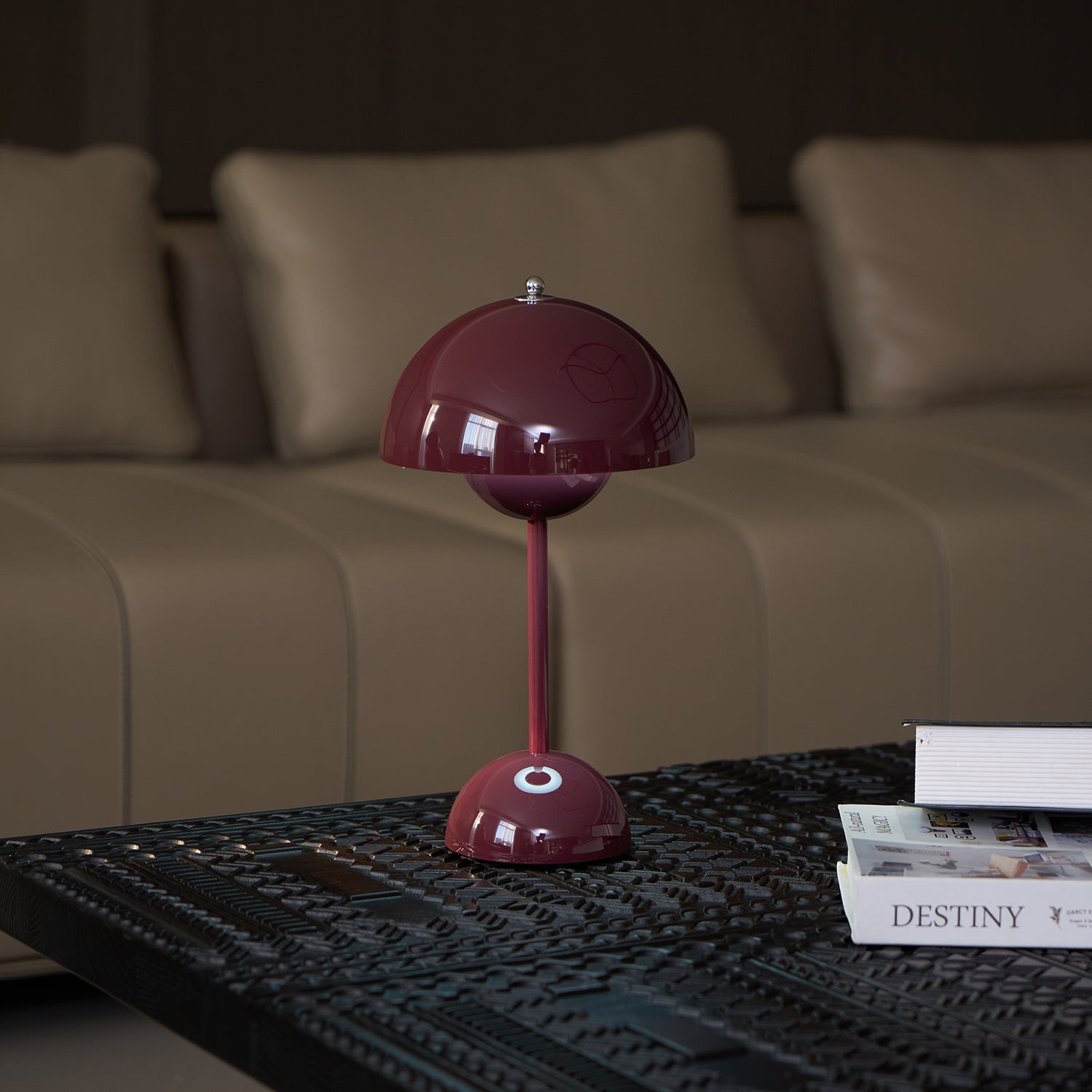 Desk Lamp Metal 6.3 in Rechargeable Tri-Color Small Table Light | Thomler