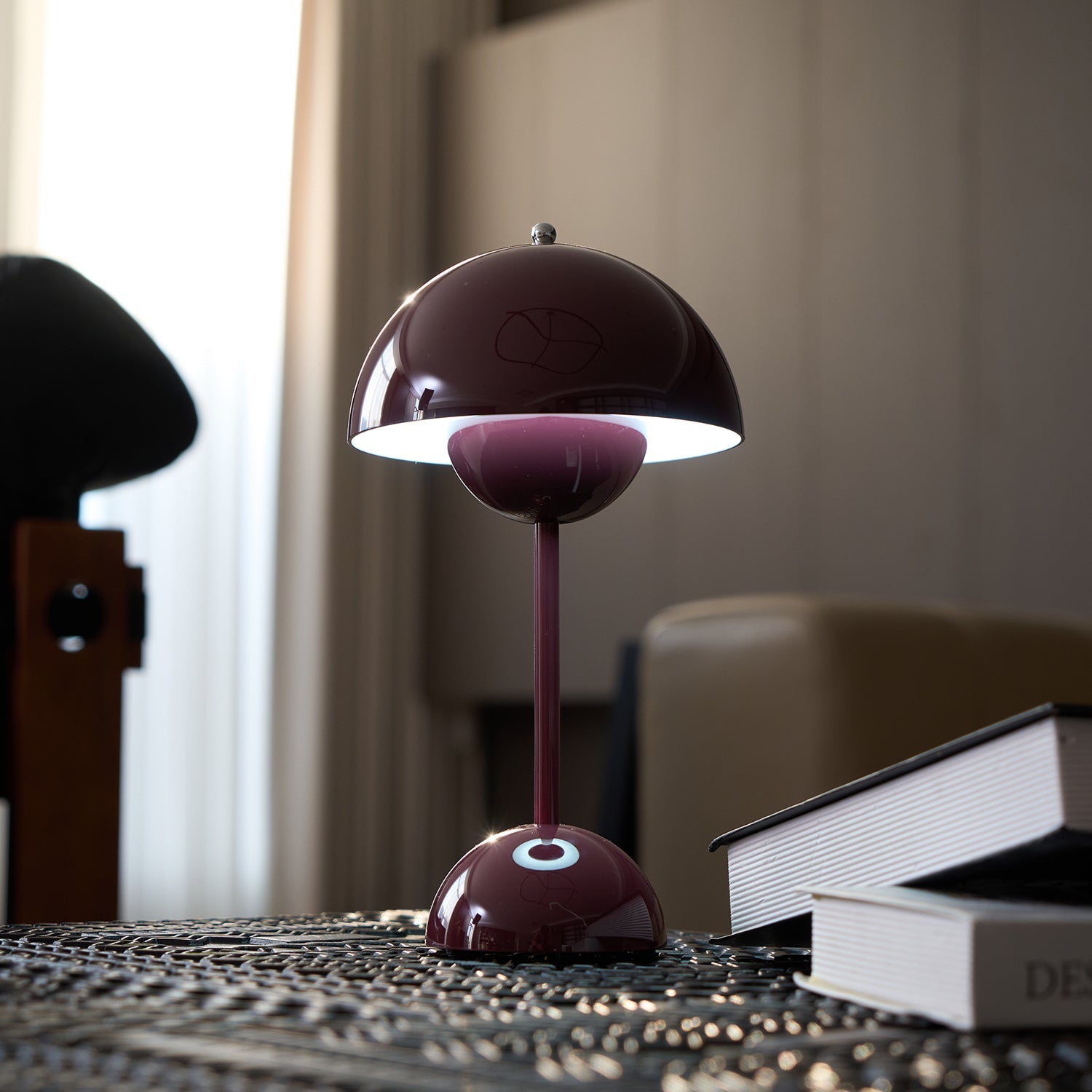Desk Lamp Metal 6.3 in Rechargeable Tri-Color Small Table Light | Thomler
