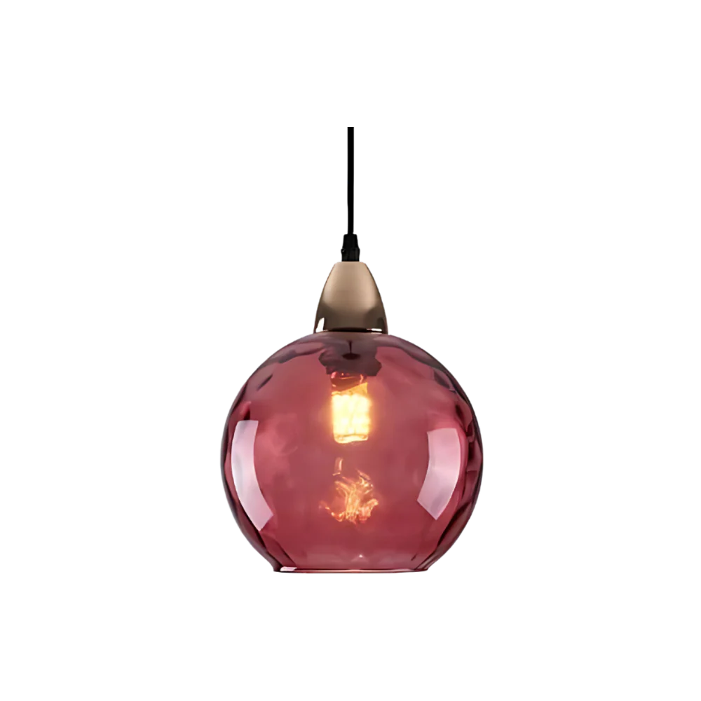 Pendant Light Ripple Glass 7.9 in Sphere Adjustable Dining Room Kitchen Hanging Ceiling Lamp Modern Nordic Minimalist Fixture | Thomler